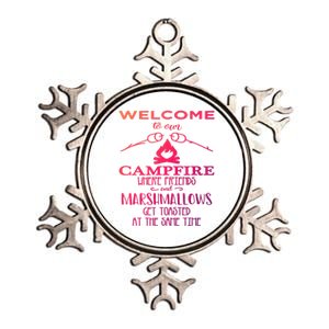 Funny Welcome To Our Campfire Lets Get Toasted Cute Gift Metallic Star Ornament