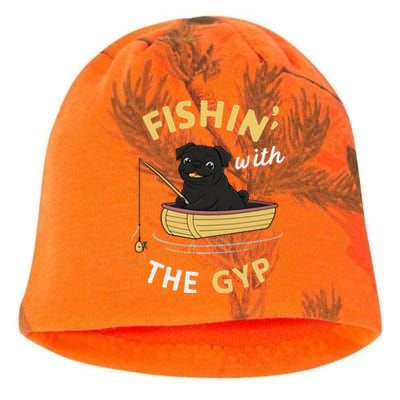 Fishin With The Gyp Pug On Boat Fishing Kati - Camo Knit Beanie