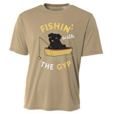 Fishin With The Gyp Pug On Boat Fishing Cooling Performance Crew T-Shirt