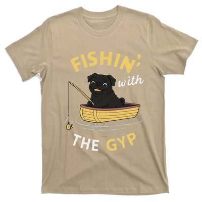 Fishin With The Gyp Pug On Boat Fishing T-Shirt