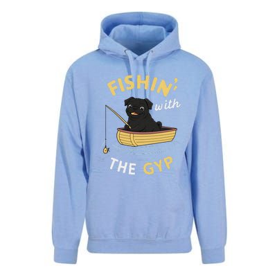 Fishin With The Gyp Pug On Boat Fishing Unisex Surf Hoodie