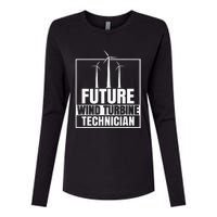 Future Wind Turbine Technician Windmill Womens Cotton Relaxed Long Sleeve T-Shirt