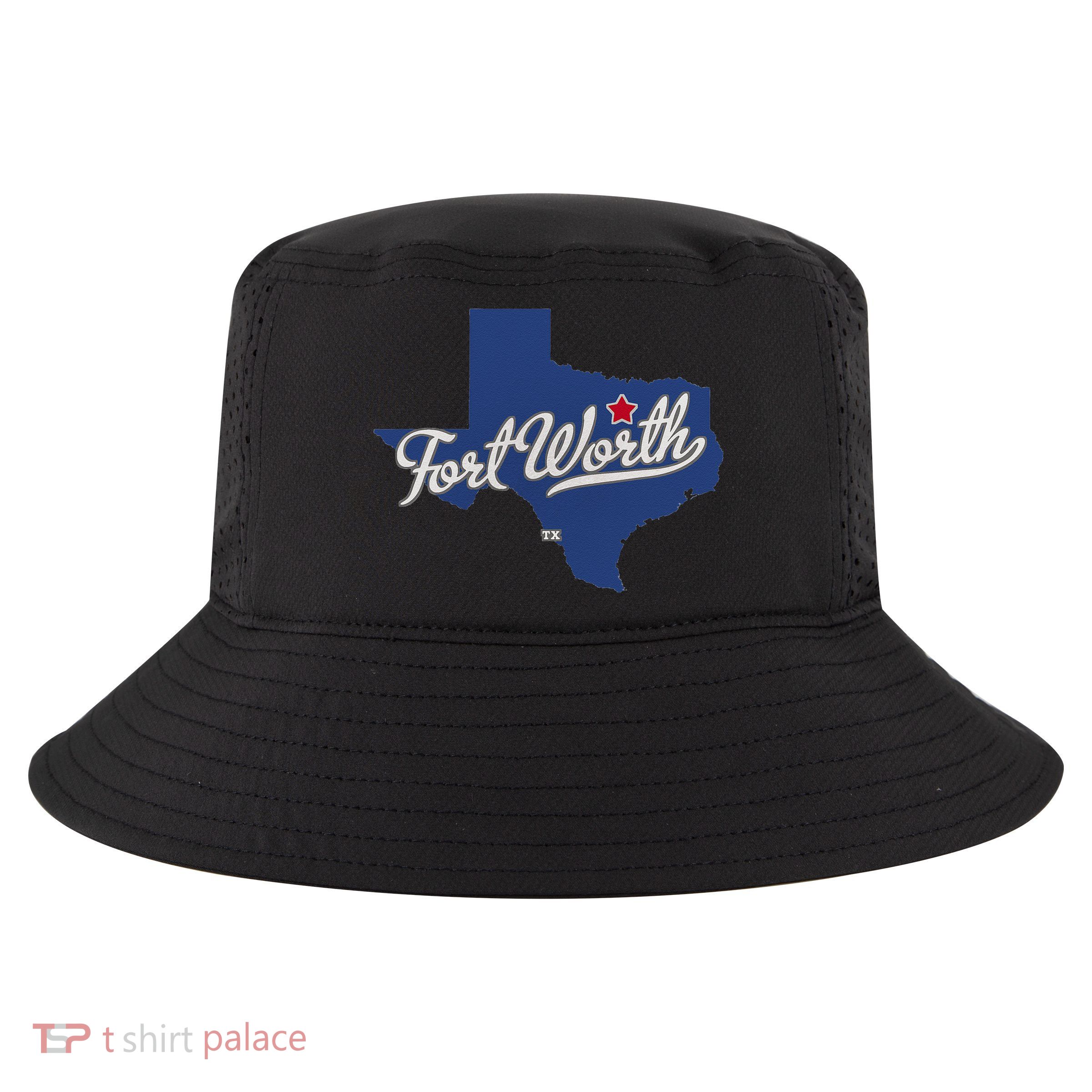 Fort Worth Texas TX Map Cool Comfort Performance Bucket Hat