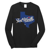 Fort Worth Texas TX Map Long Sleeve Shirt