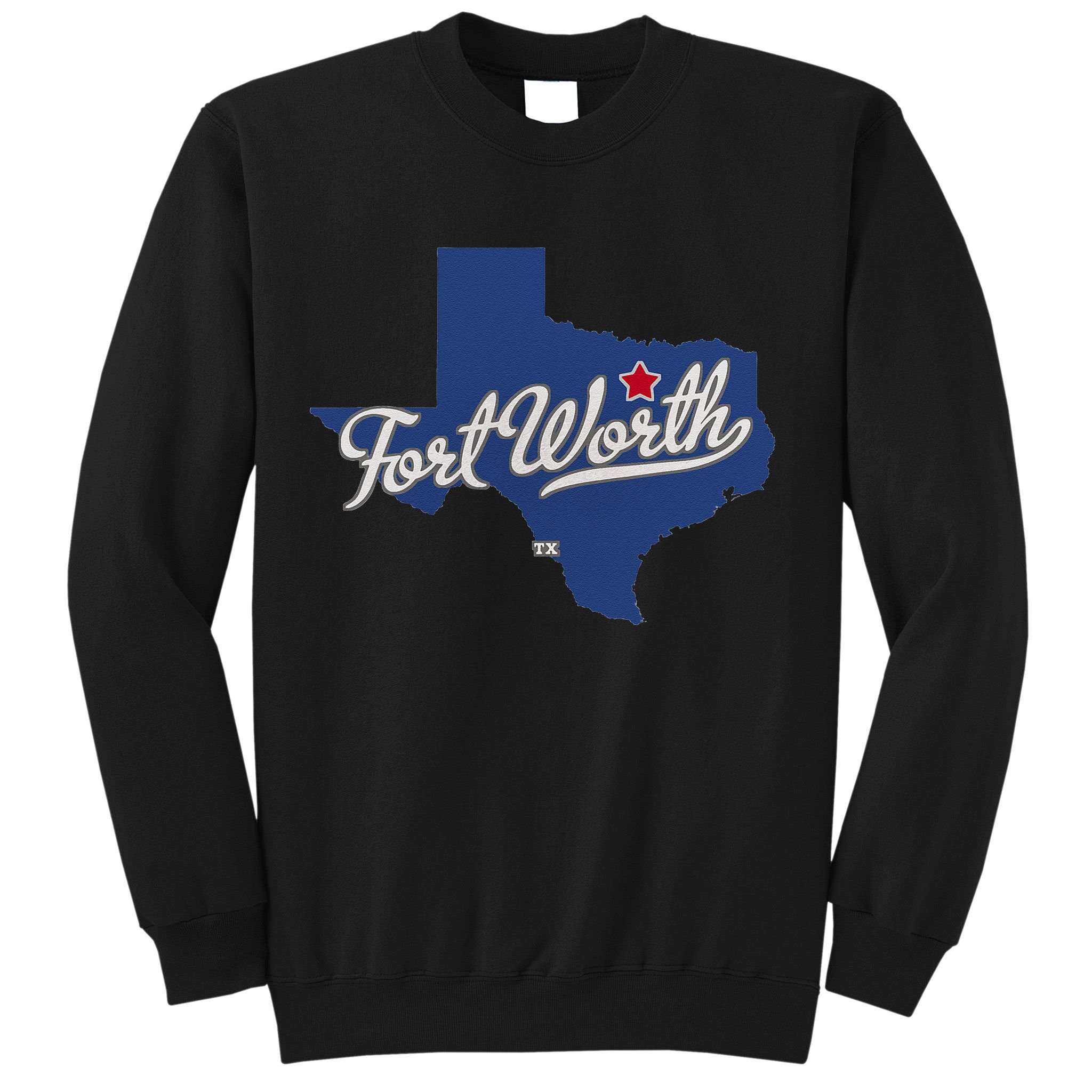 Fort Worth Texas TX Map Sweatshirt