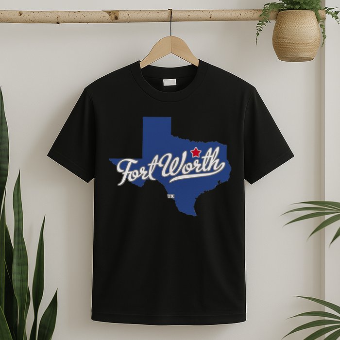 Fort Worth Texas TX Map T-Shirt