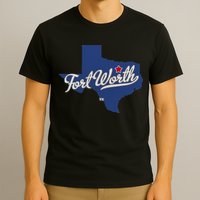 Fort Worth Texas TX Map T-Shirt