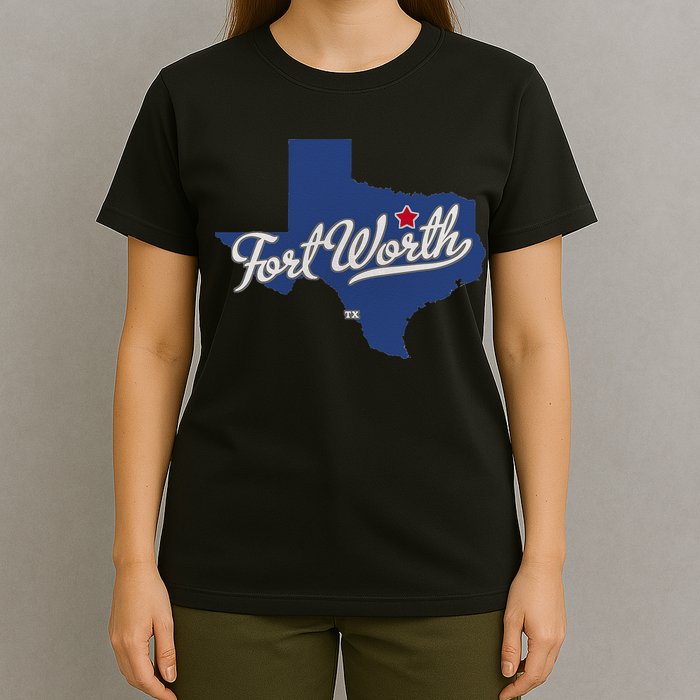 Fort Worth Texas TX Map T-Shirt