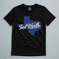 Fort Worth Texas TX Map T-Shirt