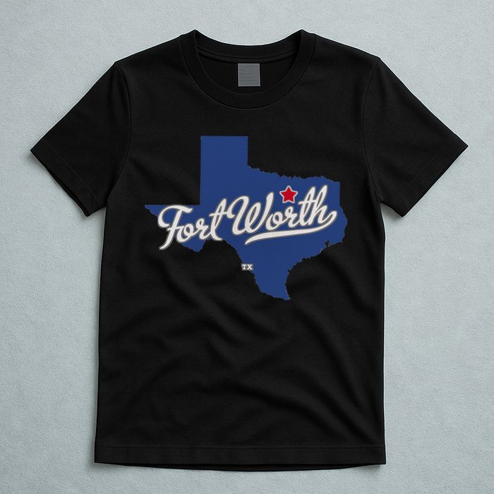 Fort Worth Texas TX Map T-Shirt