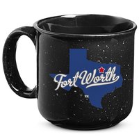 Fort Worth Texas TX Map 15oz Campfire Ceramic Mug