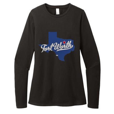 Fort Worth Texas TX Map Womens CVC Long Sleeve Shirt