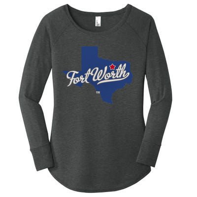 Fort Worth Texas TX Map Women's Perfect Tri Tunic Long Sleeve Shirt