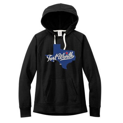 Fort Worth Texas TX Map Women's Fleece Hoodie