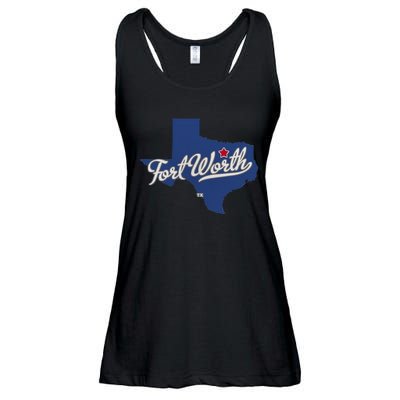 Fort Worth Texas TX Map Ladies Essential Flowy Tank