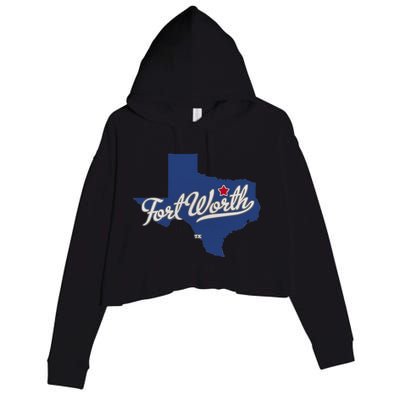 Fort Worth Texas TX Map Crop Fleece Hoodie