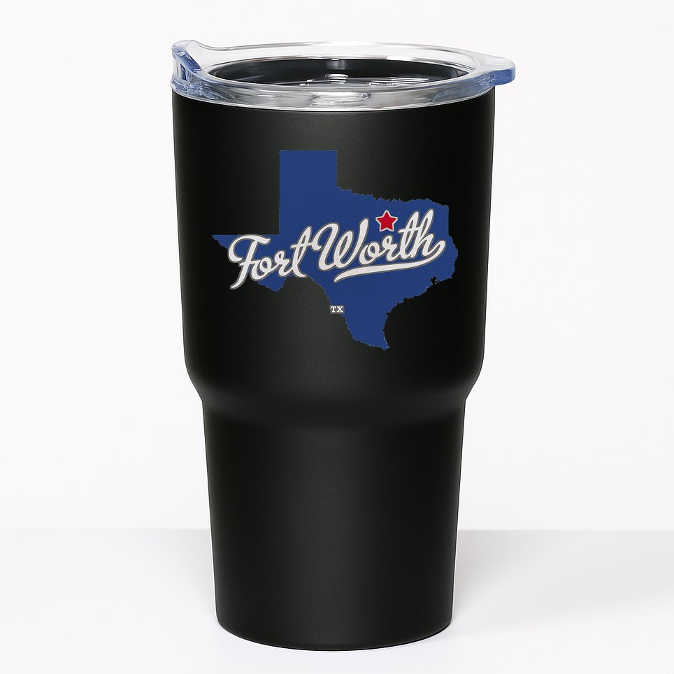 Fort Worth Texas TX Map Tumbler