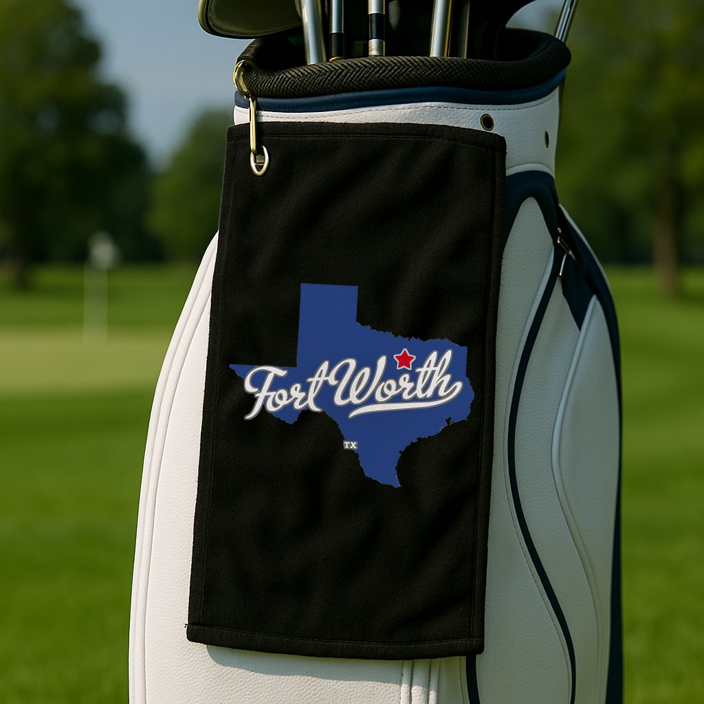 Fort Worth Texas TX Map Golf Towel
