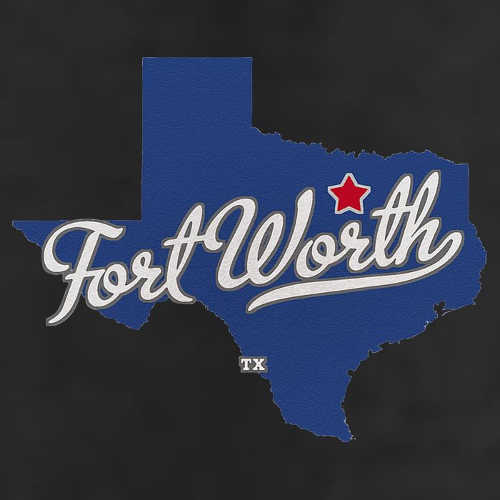 Fort Worth Texas TX Map Golf Towel