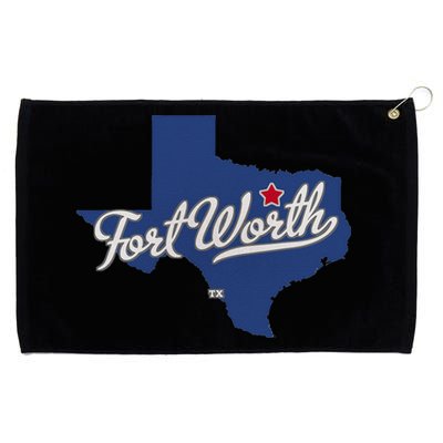 Fort Worth Texas TX Map Grommeted Golf Towel