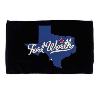 Fort Worth Texas TX Map Microfiber Hand Towel