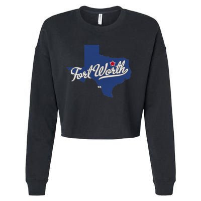 Fort Worth Texas TX Map Cropped Pullover Crew