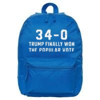 Finally Won The Popular Vote 340 Trump 2024 Convicted Felon 16 in Basic Backpack