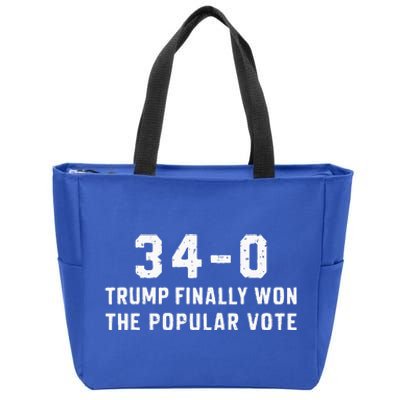 Finally Won The Popular Vote 340 Trump 2024 Convicted Felon Zip Tote Bag