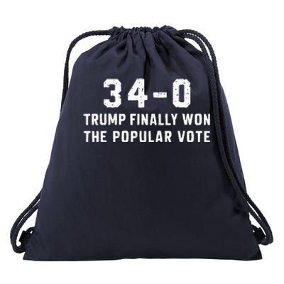 Finally Won The Popular Vote 340 Trump 2024 Convicted Felon Drawstring Bag