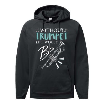 Funny WITHOUT TRUMPET LIFE WOULD BE FLAT Music Performance Fleece Hoodie