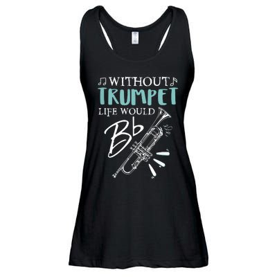 Funny WITHOUT TRUMPET LIFE WOULD BE FLAT Music Ladies Essential Flowy Tank