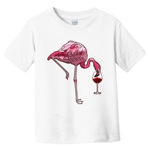 Flamingo Wine Tasting Humor Drinking Toddler T-Shirt