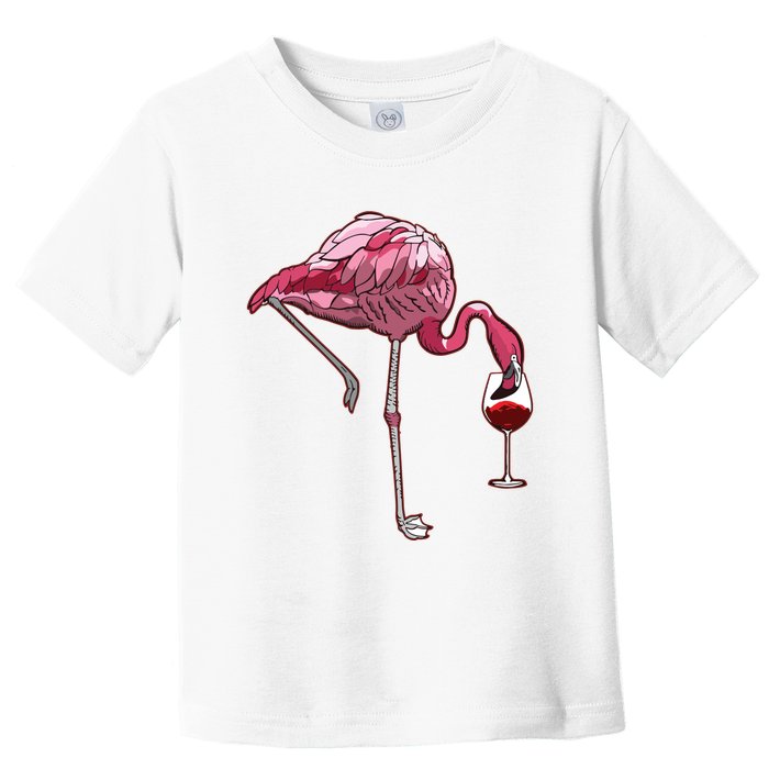 Flamingo Wine Tasting Humor Drinking Toddler T-Shirt