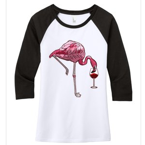 Flamingo Wine Tasting Humor Drinking Women's Tri-Blend 3/4-Sleeve Raglan Shirt