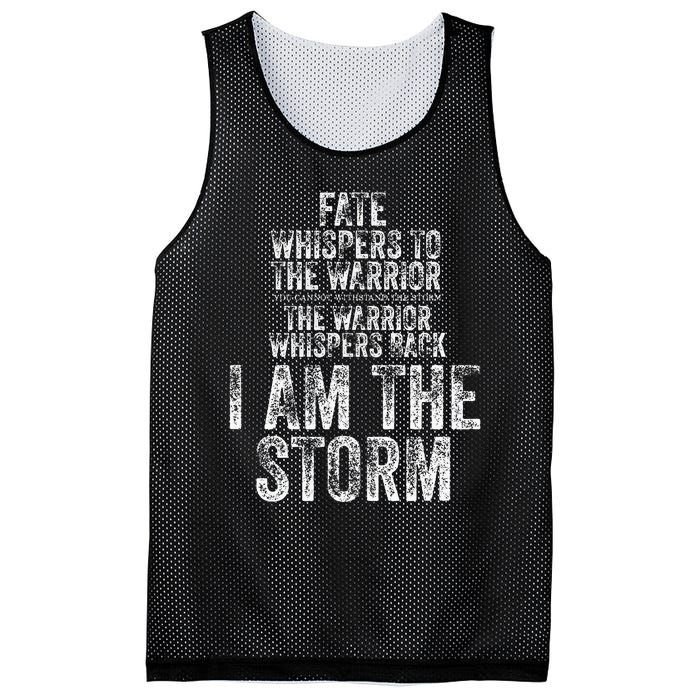 Fate Whispers To Warrior I Am The Storm Quote Gritty Fighter Mesh Reversible Basketball Jersey Tank