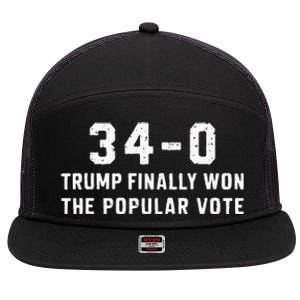 Finally Won The Popular Vote 340 Trump 2024 7 Panel Mesh Trucker Snapback Hat