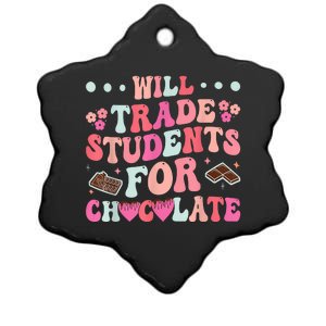 Funny Will Trade Students For Chocolate Teacher Ceramic Star Ornament