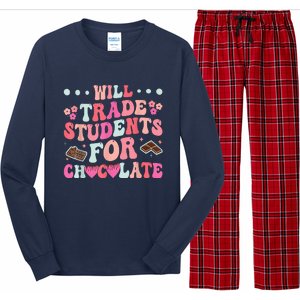 Funny Will Trade Students For Chocolate Teacher Long Sleeve Pajama Set