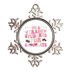 Funny Will Trade Students For Chocolate Teacher Metallic Star Ornament