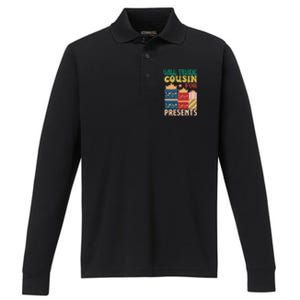 Funny Will Trade Cousin For Christmas Present Performance Long Sleeve Polo