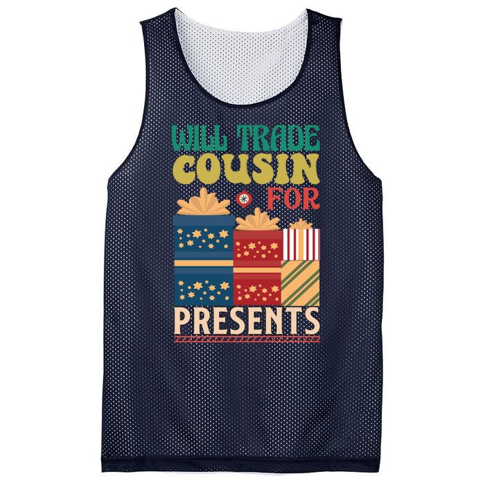 Funny Will Trade Cousin For Christmas Present Mesh Reversible Basketball Jersey Tank