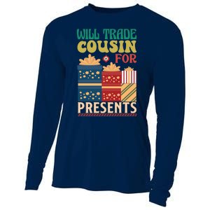 Funny Will Trade Cousin For Christmas Present Cooling Performance Long Sleeve Crew