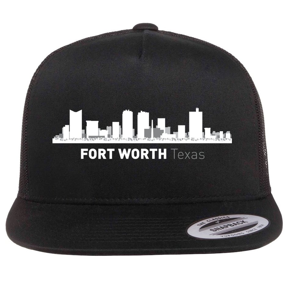 Fort Worth Texas Skyline Flat Bill Trucker Hat