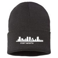 Fort Worth Texas Skyline Sustainable Knit Beanie