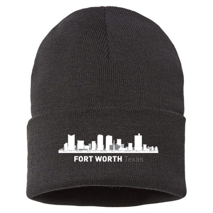 Fort Worth Texas Skyline Sustainable Knit Beanie