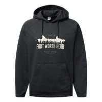 Fort Worth Texas Stockyards And Rodeo Cowboy Performance Fleece Hoodie