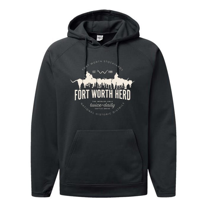 Fort Worth Texas Stockyards And Rodeo Cowboy Performance Fleece Hoodie