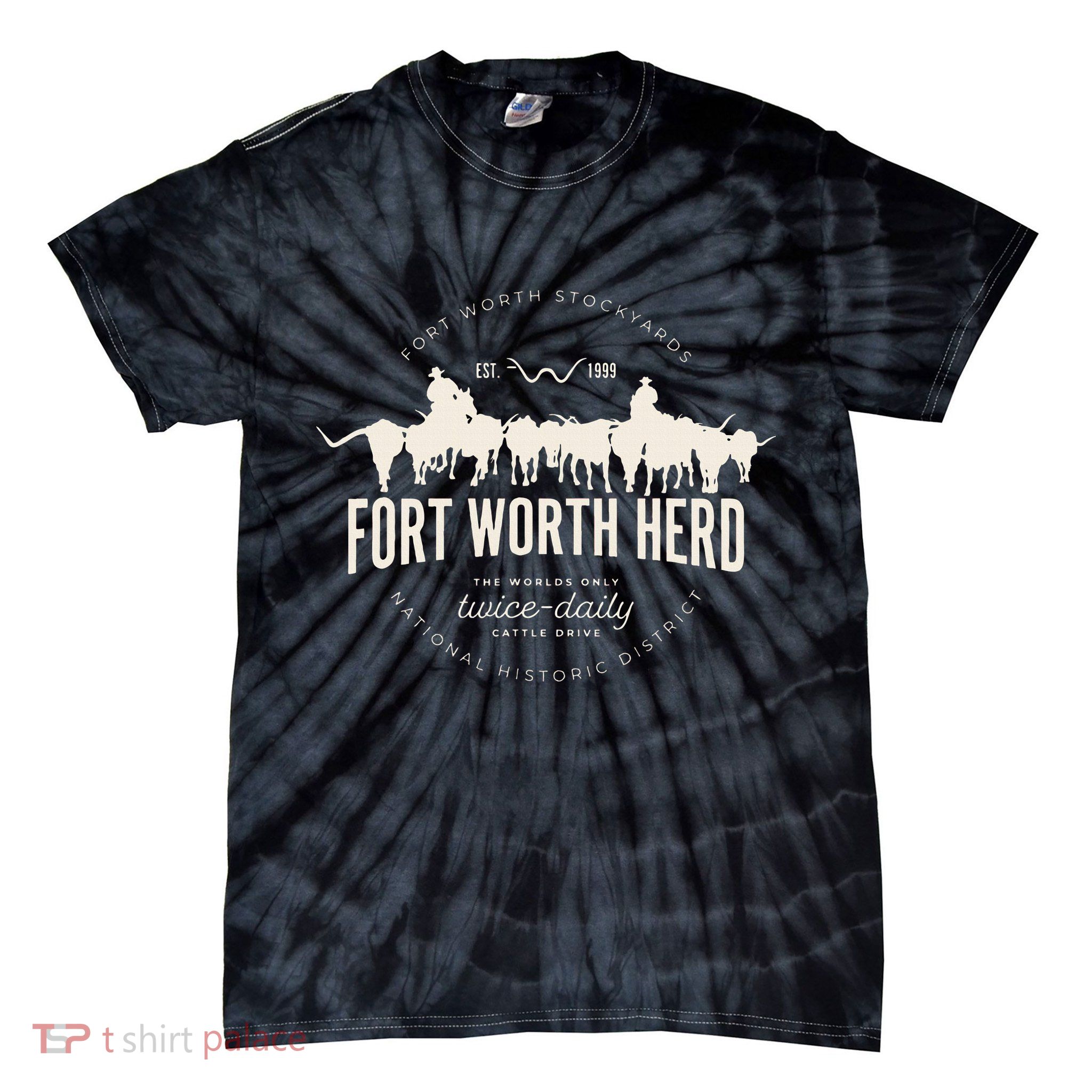 Fort Worth Texas Stockyards And Rodeo Cowboy Tie-Dye T-Shirt