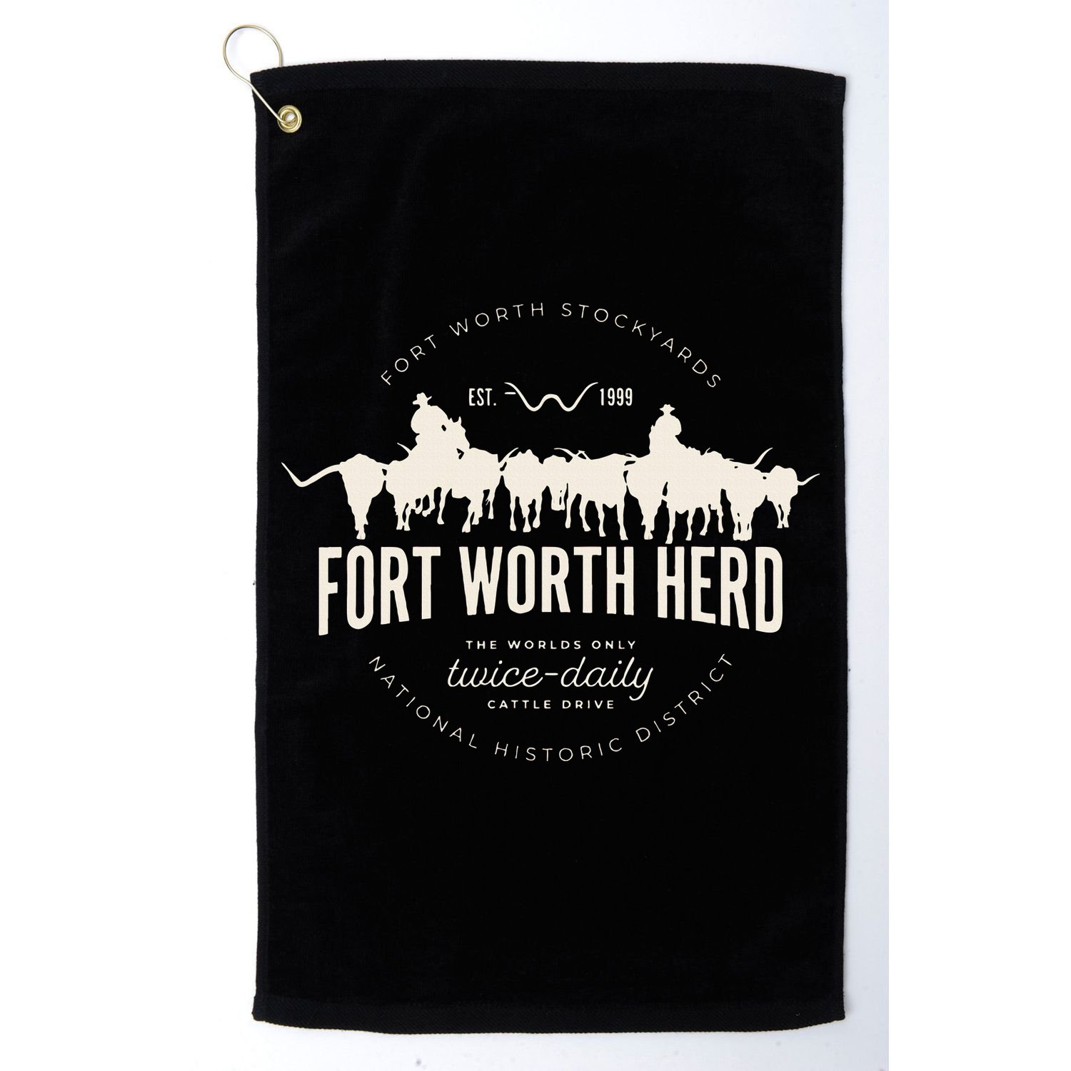 Fort Worth Texas Stockyards And Rodeo Cowboy Golf Towel
