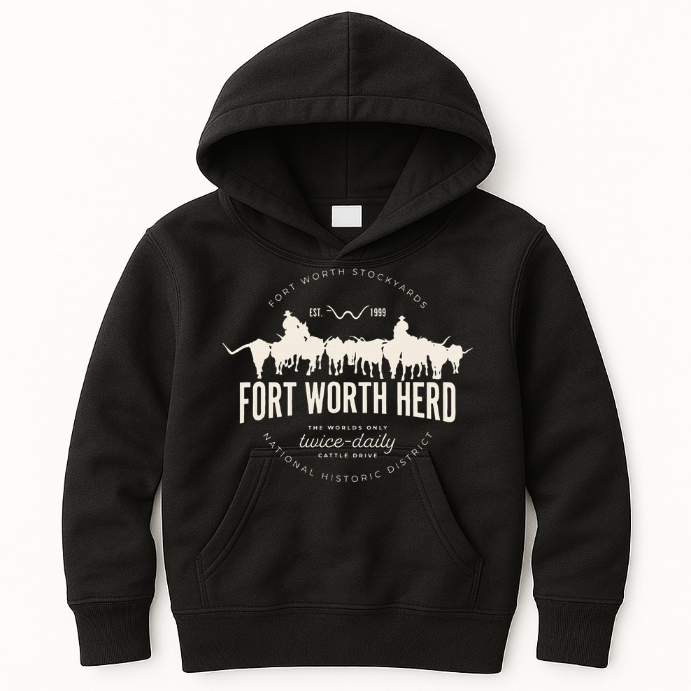 Fort Worth Texas Stockyards And Rodeo Cowboy Kids Hoodie